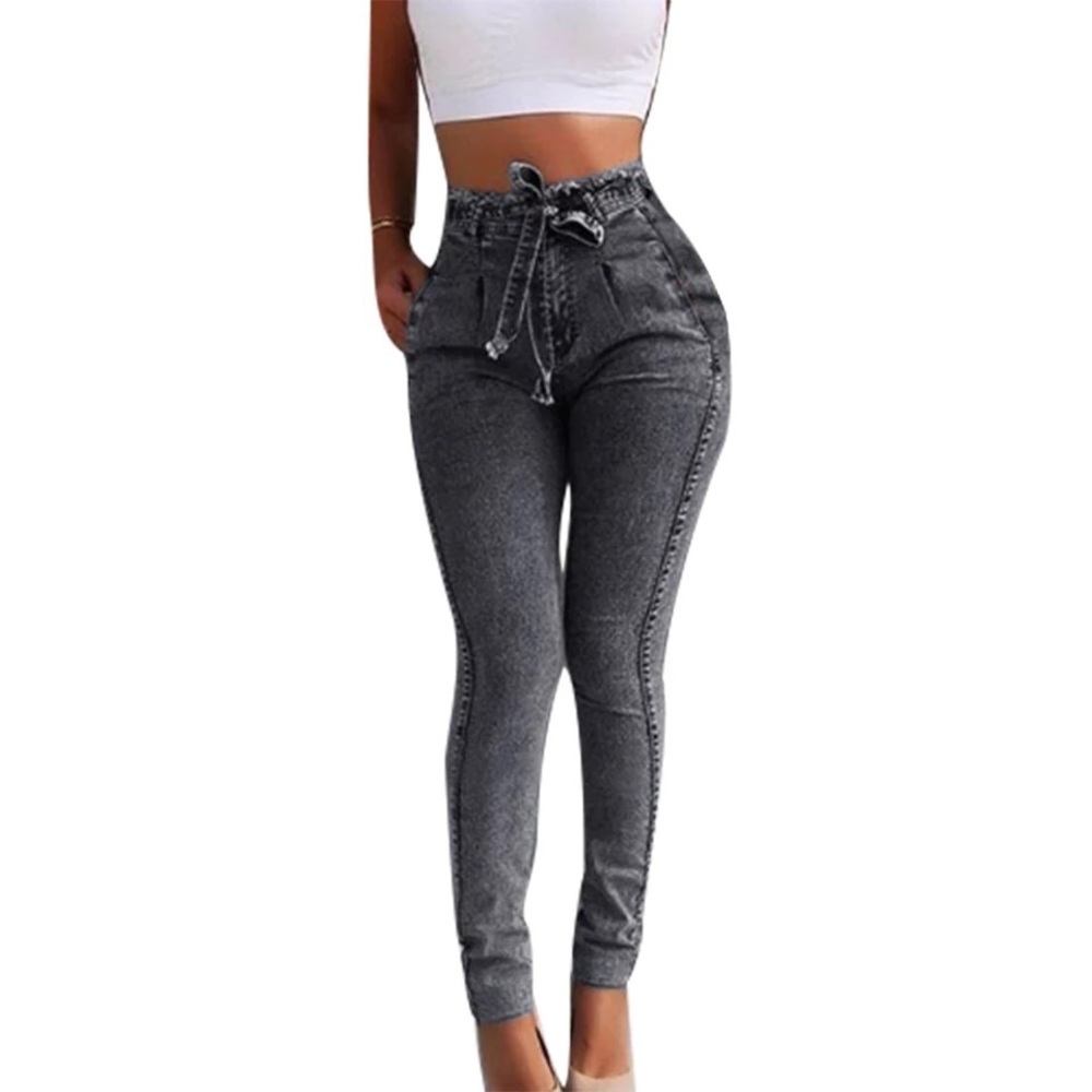 NWT High waist skinny grey denim jeans with belt